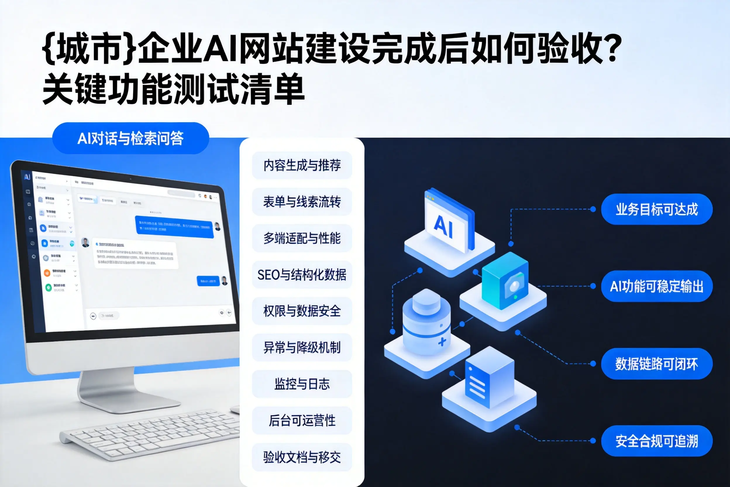 南宁企业AI网站建设完成后如何验收？关键功能测试清单